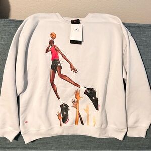 Air Jordan Artist Series x Darien Birks 2021 Crewneck Off White Women’s L NWT